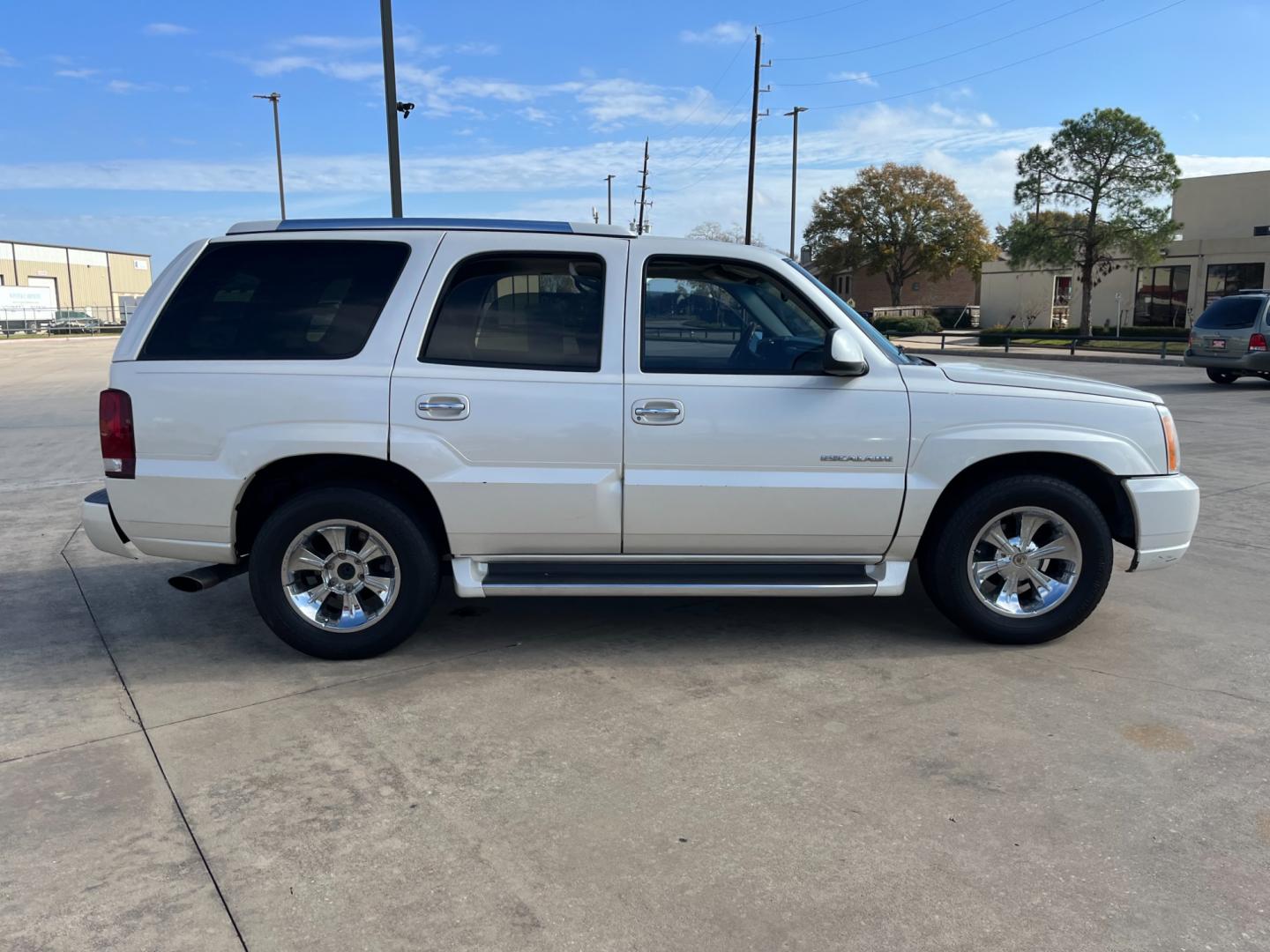 2002 white /TAN Cadillac Escalade 2WD (1GYEC63T62R) with an 5.3L V8 OHV 16V engine, 4-Speed Automatic Overdrive transmission, located at 14700 Tomball Parkway 249, Houston, TX, 77086, (281) 444-2200, 29.928619, -95.504074 - Photo#7